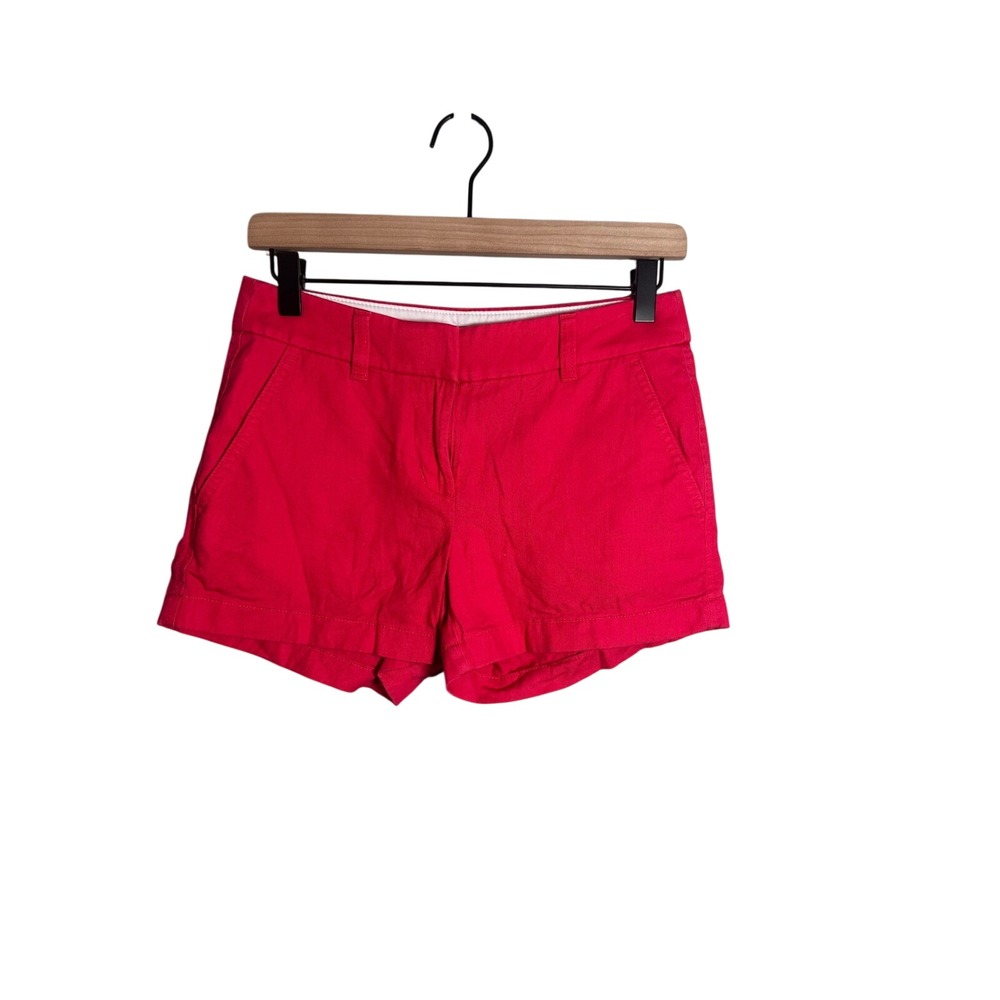 J.Crew Womens 3.5" Classic Chino Short Pink Cotton Mid Rise Size 00
